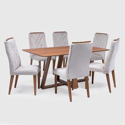 Juego de Comedor Decocasa Avena 6 Sillas Canela