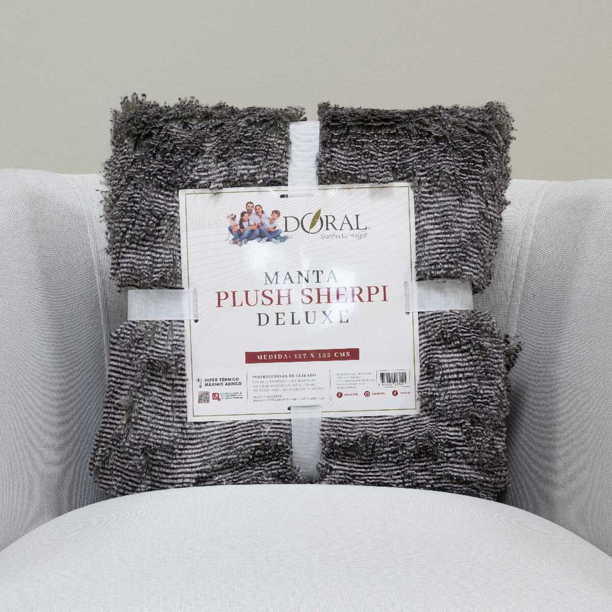 Manta Doral Plush Sherpi 127x152 cm D4