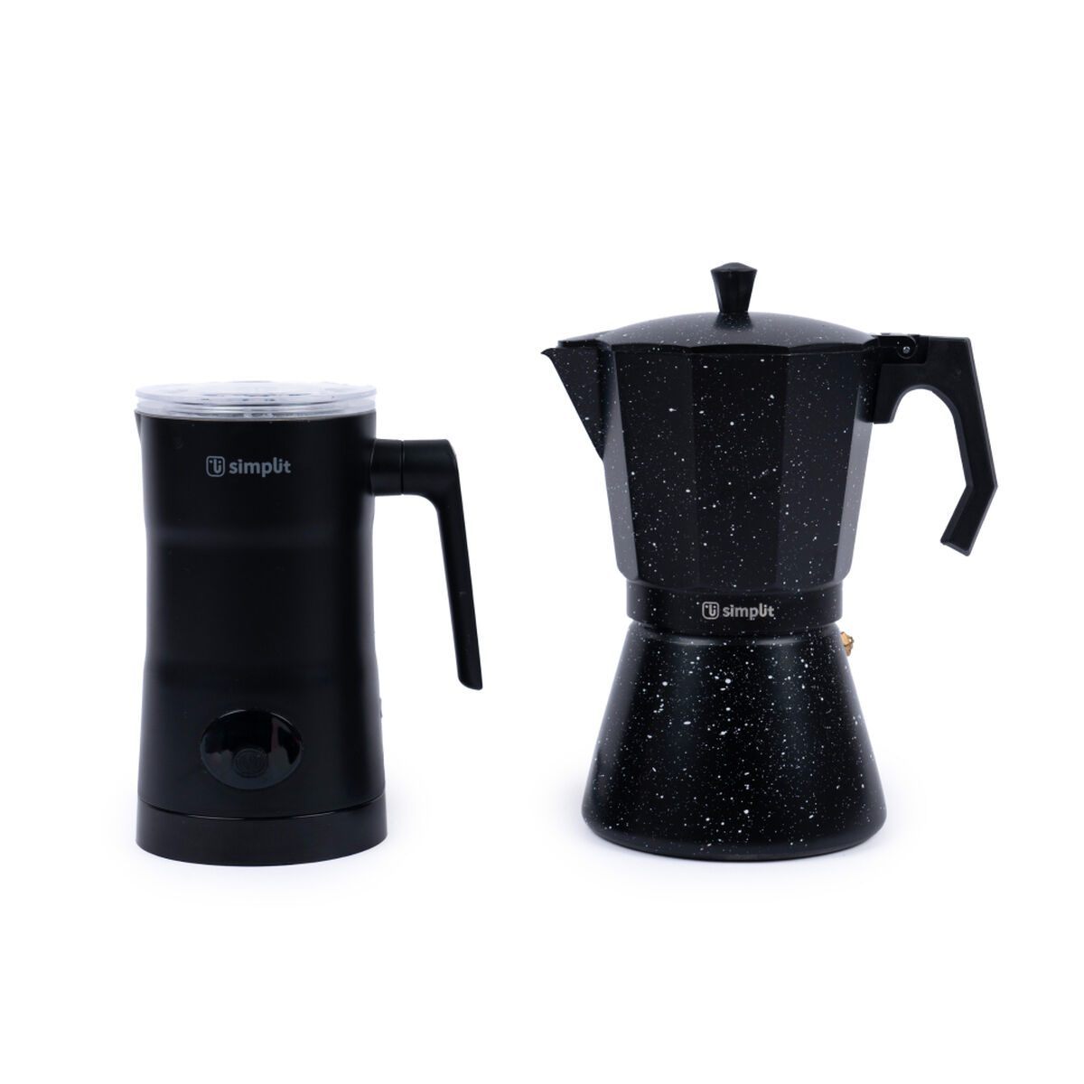 Pack Cafetera Italiana Simplit 350 ml + 4 tazas + Espumador 4 en 1