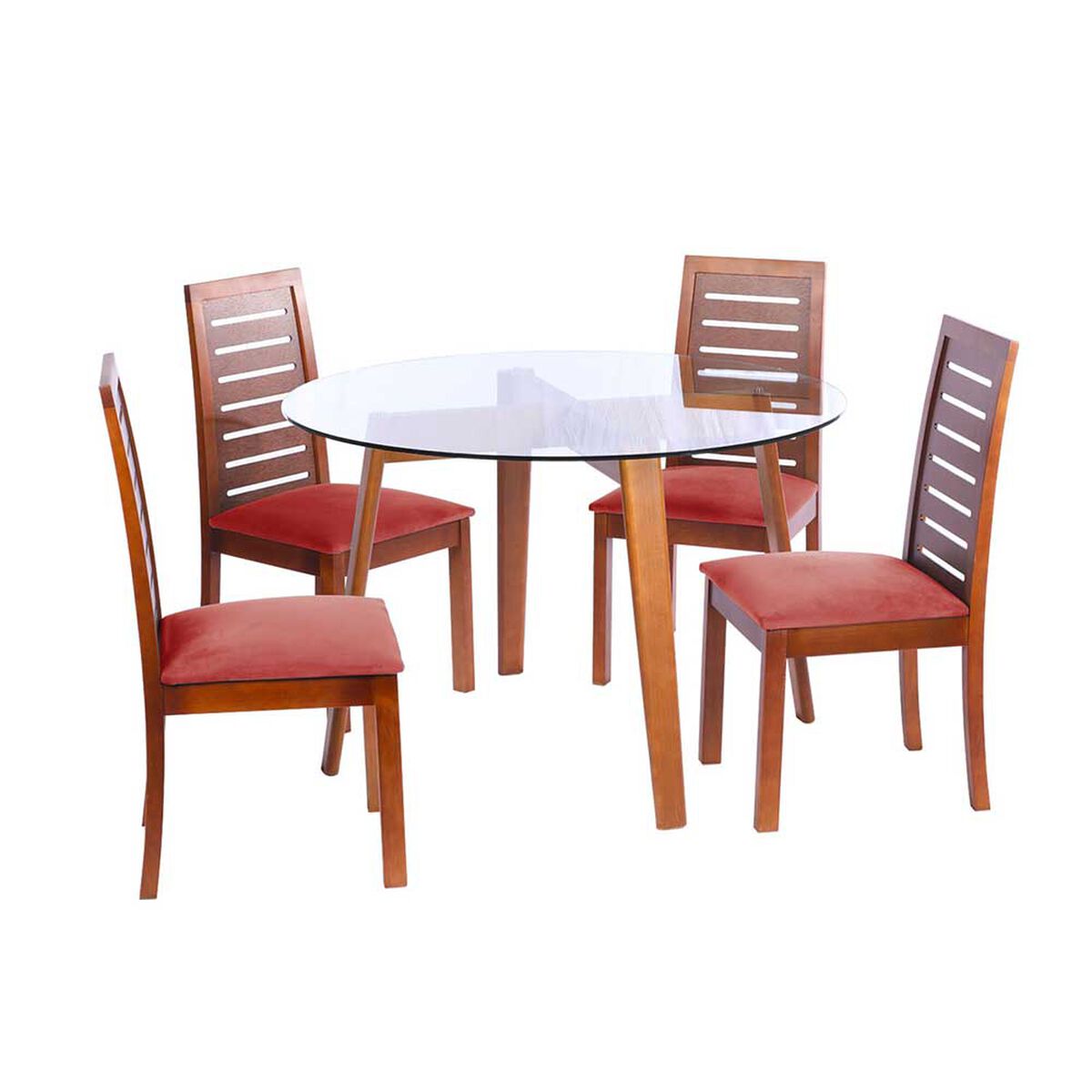 Juego de Comedor Latam Home Valencia 4 Sillas Rosa