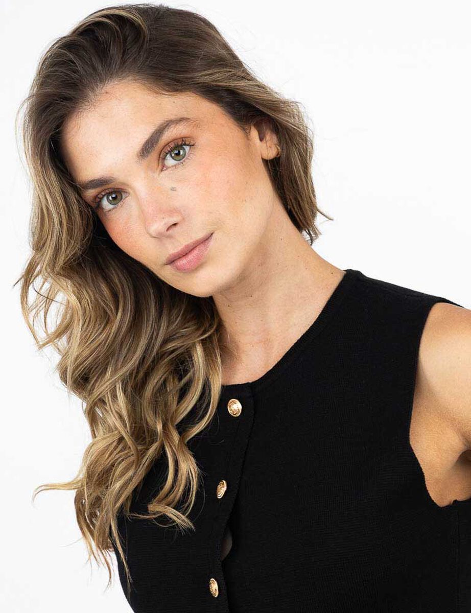 Polera Botones Sin Mangas Mujer Zibel