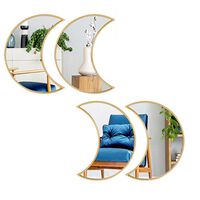 Set 4 Espejos Plástico Vgo para Colgar Luna Dorado