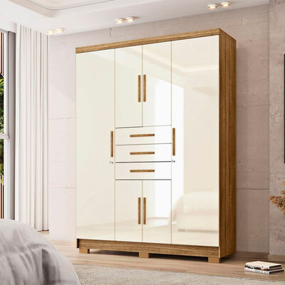 Closet Vekkahome Taurus 6 Puertas 3 Cajones Beige
