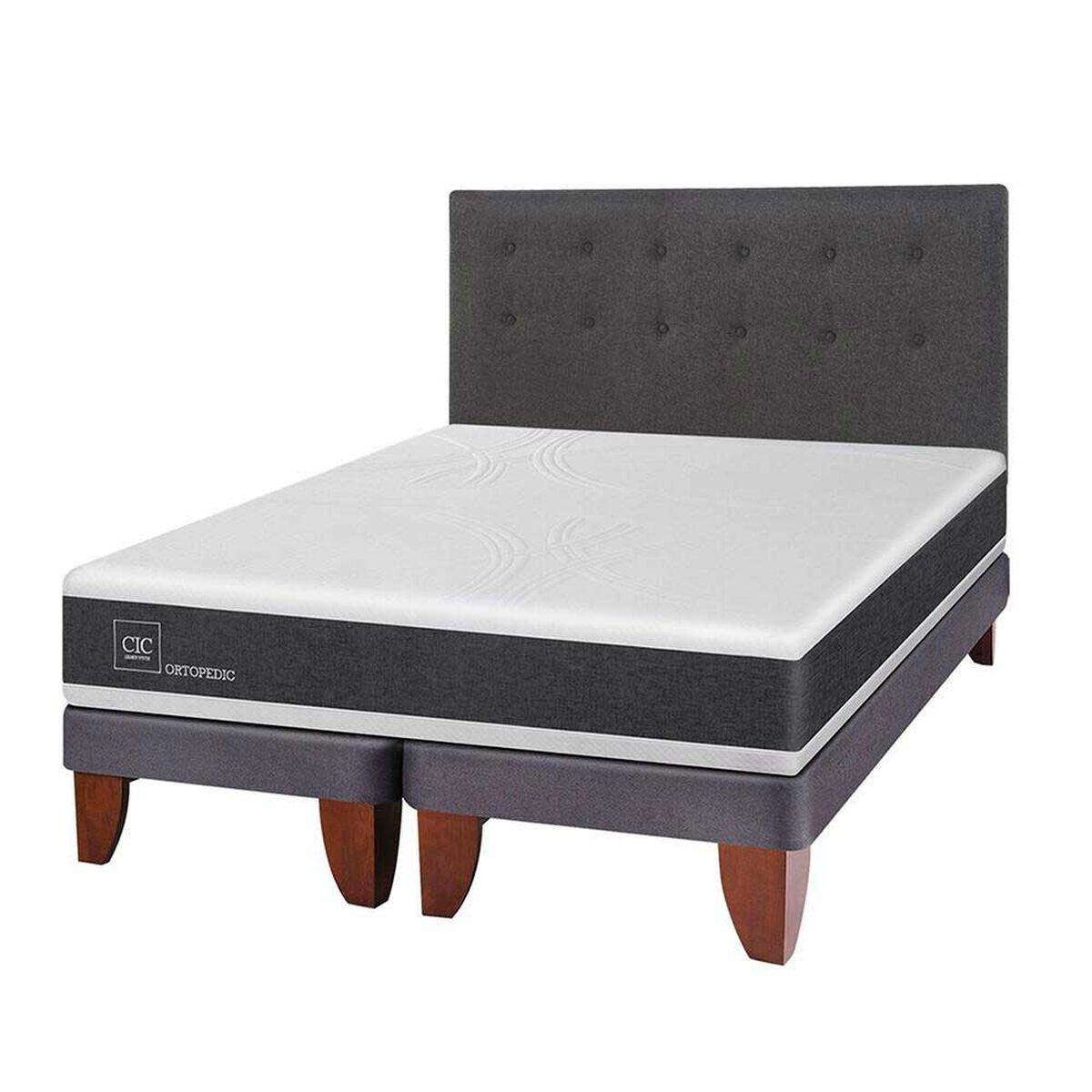 Cama Europea CIC 2 Plazas  Ortopedic + Respaldo Eufrates