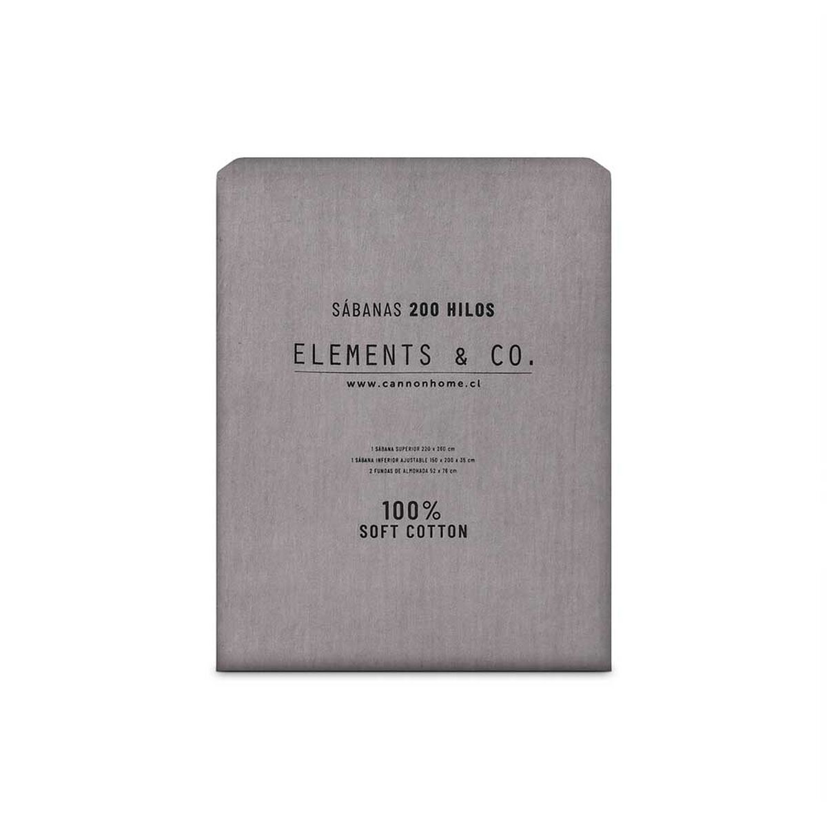 Juego de Sábanas Elements & Co 200 Hilos King Liso Lavanda