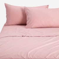 Juego de Sábanas Rosen 144 Hilos 2 Plazas Polycotton Lisa Rosa