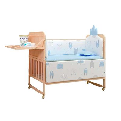 Cuna Colecho Madera Pack&Play con Mudador Azul LuBabycas