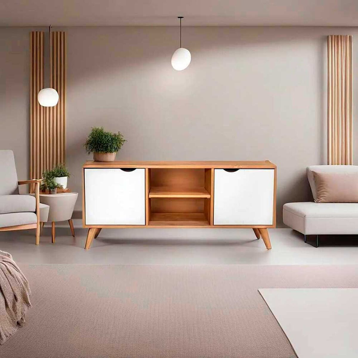 Rack TV Vekkahome Grecia Hasta 43" Caf&eacute;