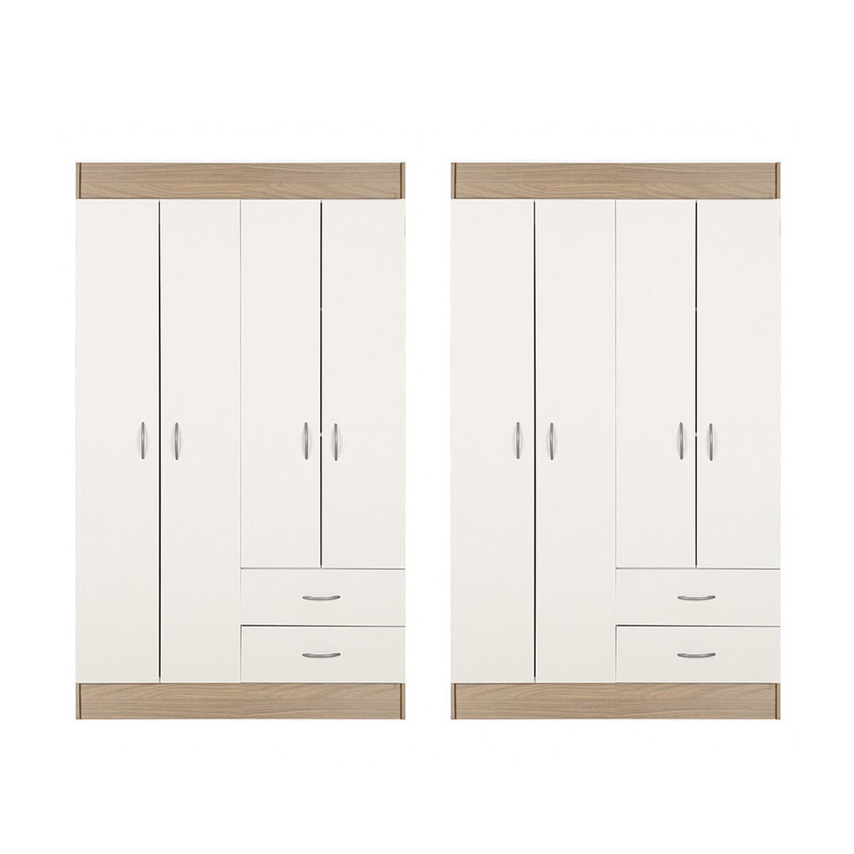 Combo 2 Closet Stanford 4 Puertas Blanco