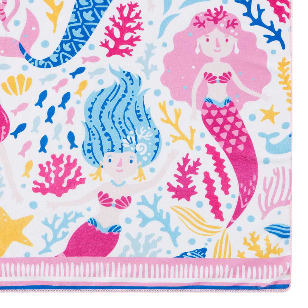 Toalla de Playa Infantil Cannon Sirenita Blanco 70 x 140 cm