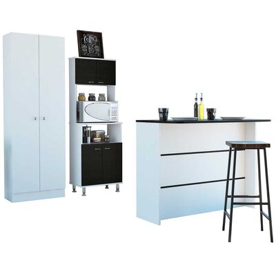 Imagen 2 del producto Combo Mueble Microondas + Barra de Cocina + Optimizador TuHome Kitchen Wenge Blanco