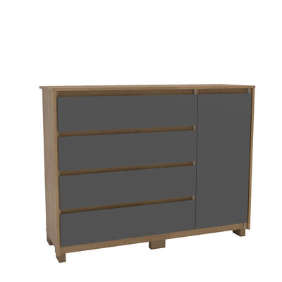 Imagen 1 del producto Cómoda Vekkahome Coimbra 4 Cajones 1 Puerta Grafito