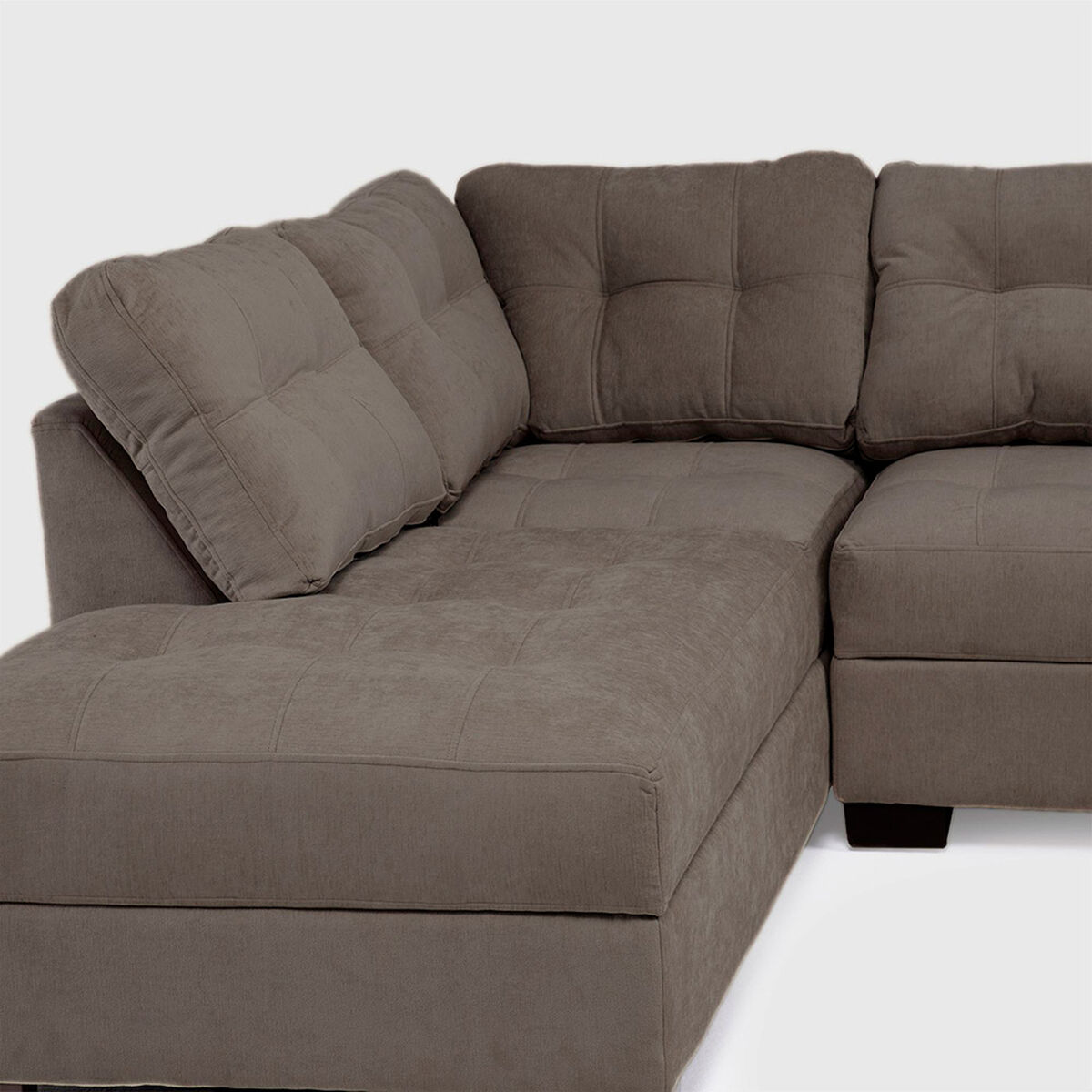 Seccional Izquierdo Muebles MPR Edimburgo 5 Cuerpos Caf&eacute;