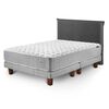 Cama Europea Cannon 2 Plazas Hybrid Cotton + Respaldo Lino Gris