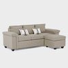 Sofá Mons Sicilia 3 Cuerpos + Pouf 1 Cuerpo Beige