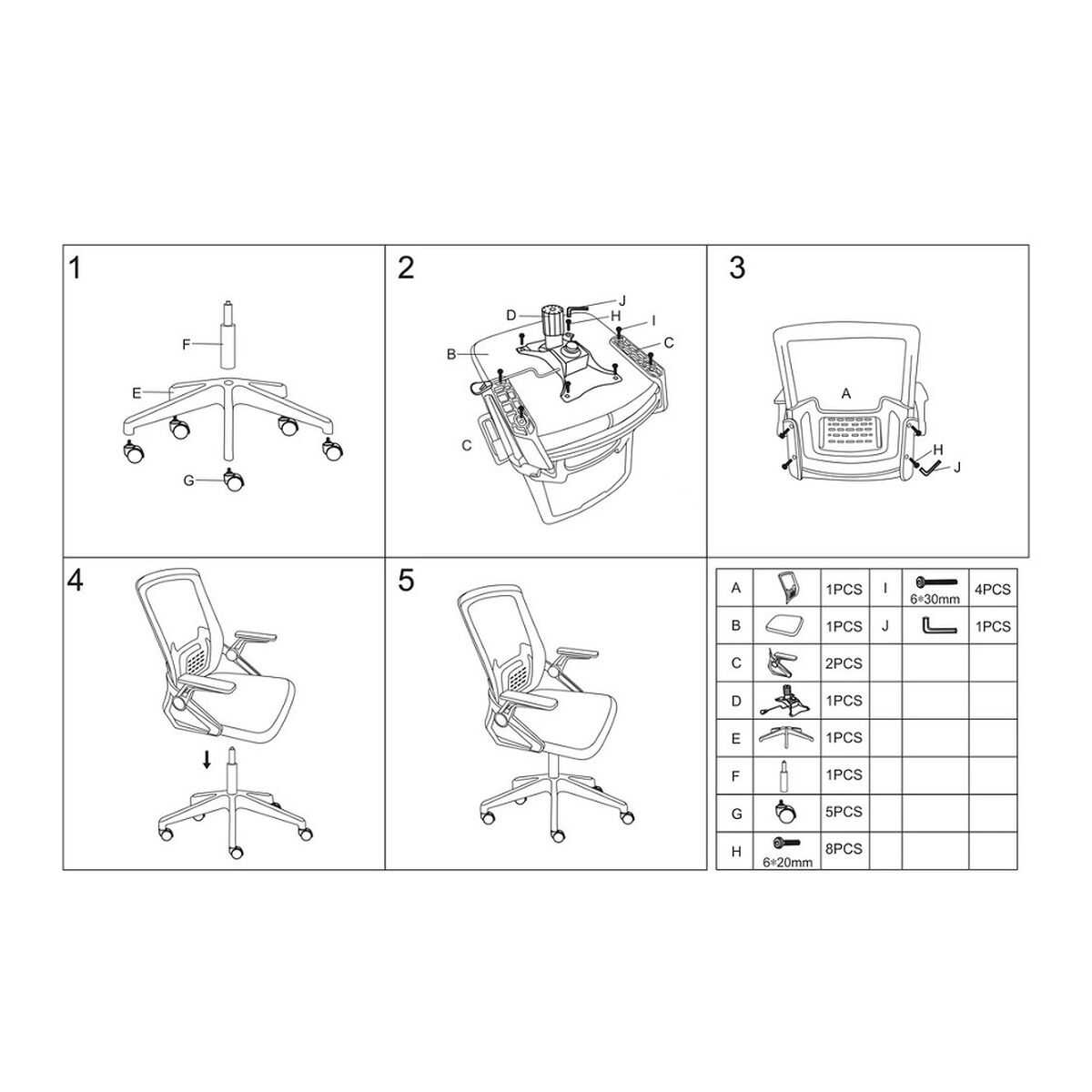 Silla Escritorio Arthome BM-808 Negro