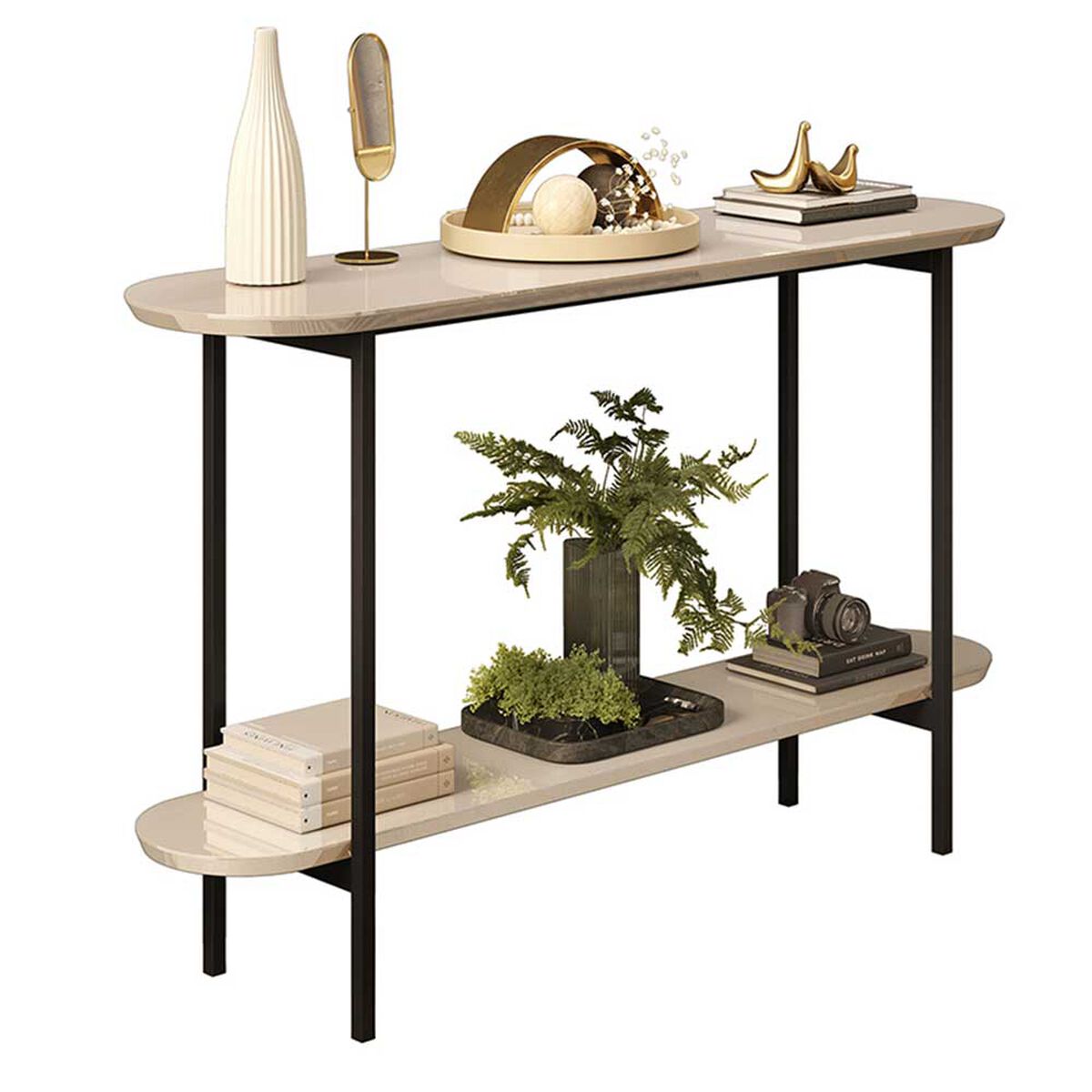 Mesa de Arrimo Vekkahome Charlotte Beige