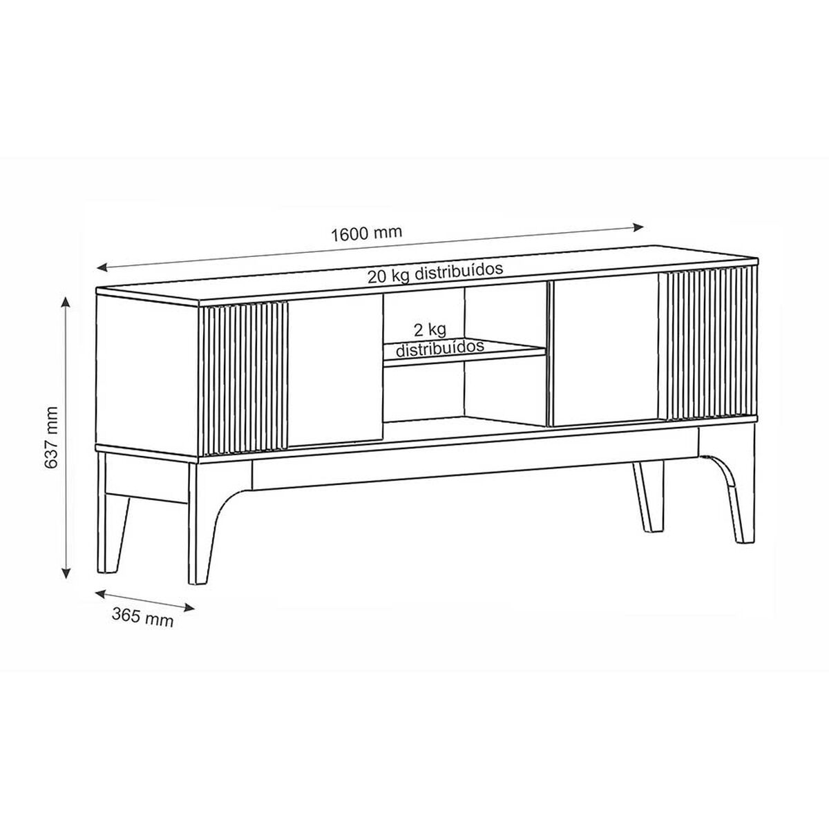 Rack TV Exit Florencia Hasta 70" Beige Cedro
