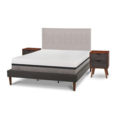 Imagen 2 del producto Cama Europea CIC Curve King Balance + Respaldo Tigris+ 2 Veladores Niger