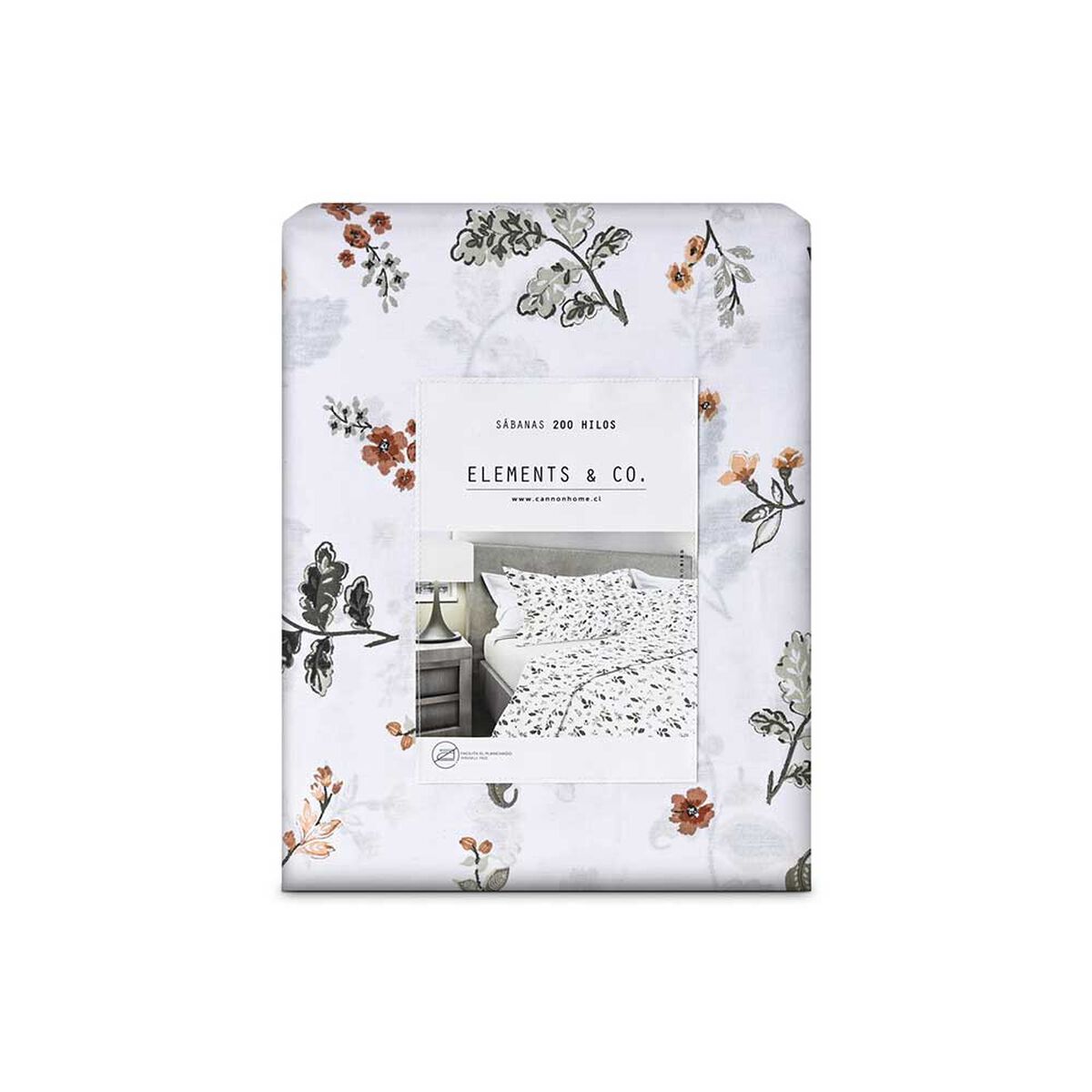 Juego de Sábanas Elements & Co 200 Hilos 2 Plazas Bird Blanco