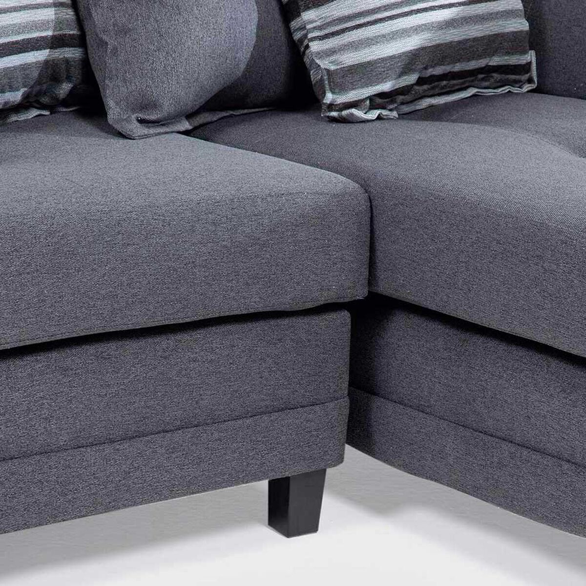 Sof&aacute; Seccional Derecho Living Factory Mustang 4 Cuerpos Gris