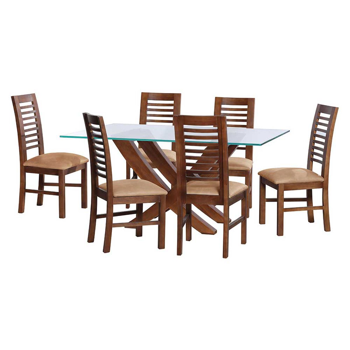 Juego de Comedor Latam Home Alicante 6 Sillas Beige