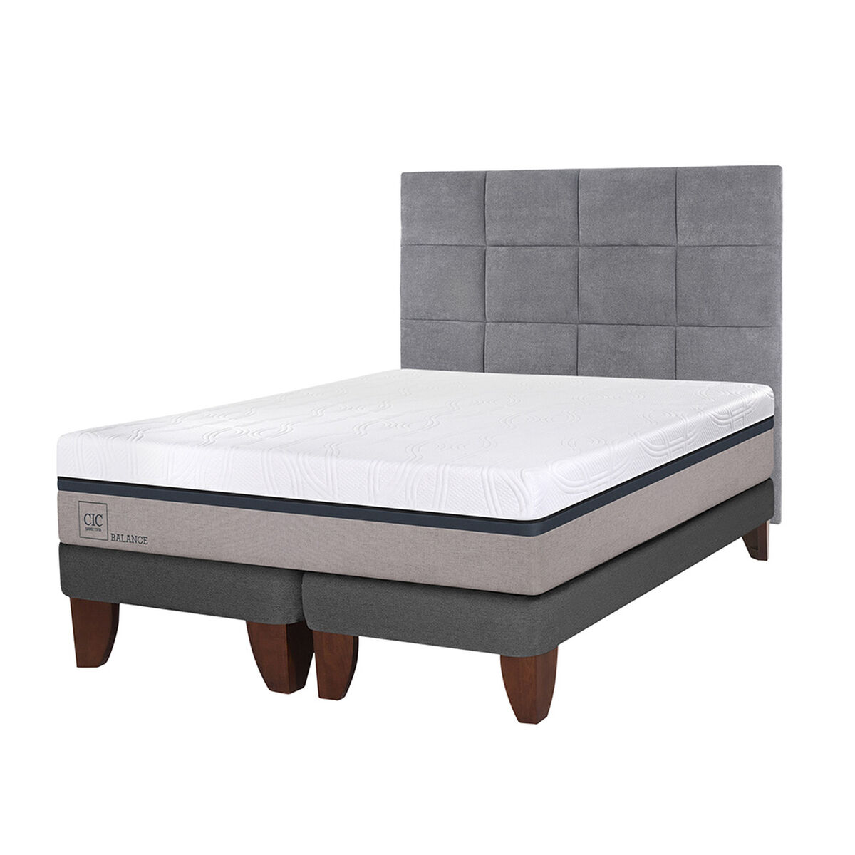 Cama Europea CIC Base Dividida King Balance + Respaldo Tamesis