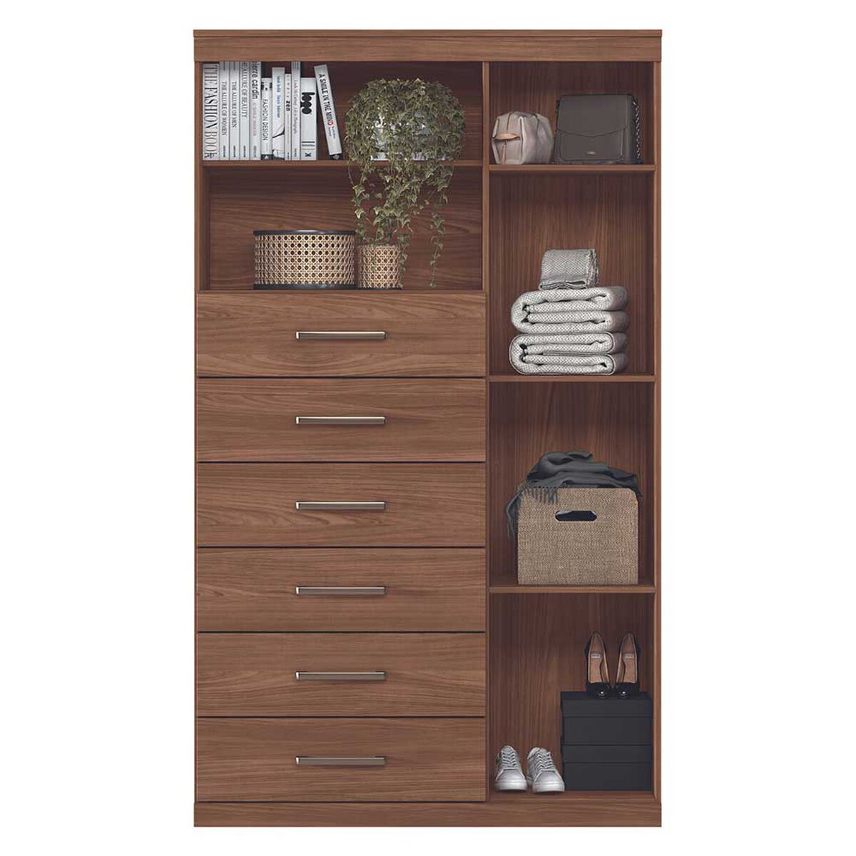 Cómoda Onessta Maraba 1 Puerta 6 Cajones Jatoba