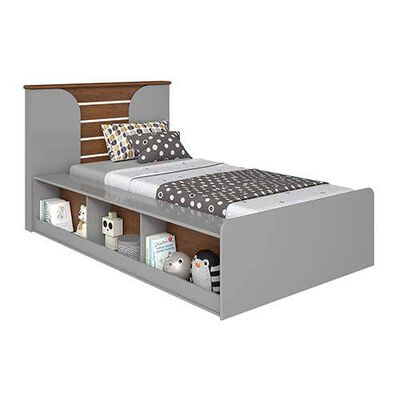 Base Cama Funcional Decocasa 1 Plaza Yumi + Mueble Auxiliar