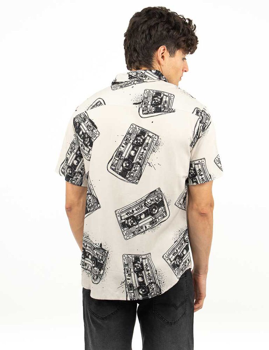 Camisa Estampada Manga Corta Hombre Icono