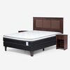 Cama Europea Rosen 2 Plazas New Style 6 + Respaldo+ 2 Veladores Rachel