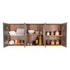 Mueble de Cocina TuHome 1,50 Vidrio 6 Puertas Miel Plomo