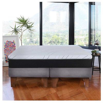 Cama Europea Latam Home 2 Plazas Zen Pro Gris