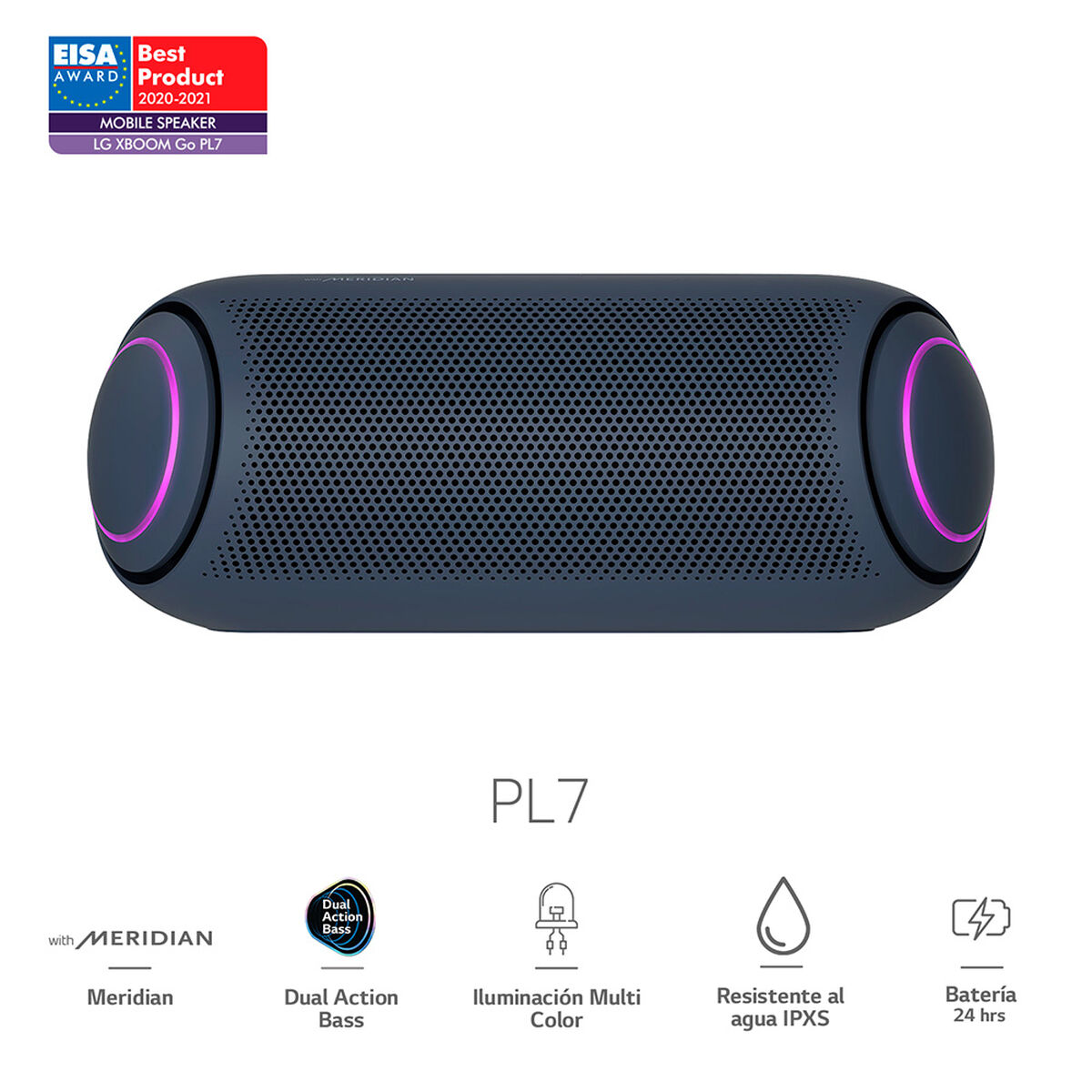 Parlante Bluetooth Portátil LG XBOOM GO PL7 Meridian Audio