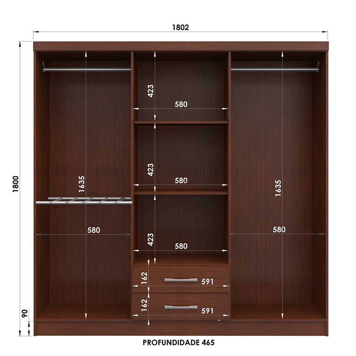 Cl&oacute;set S446  6 Puertas 2 Cajones