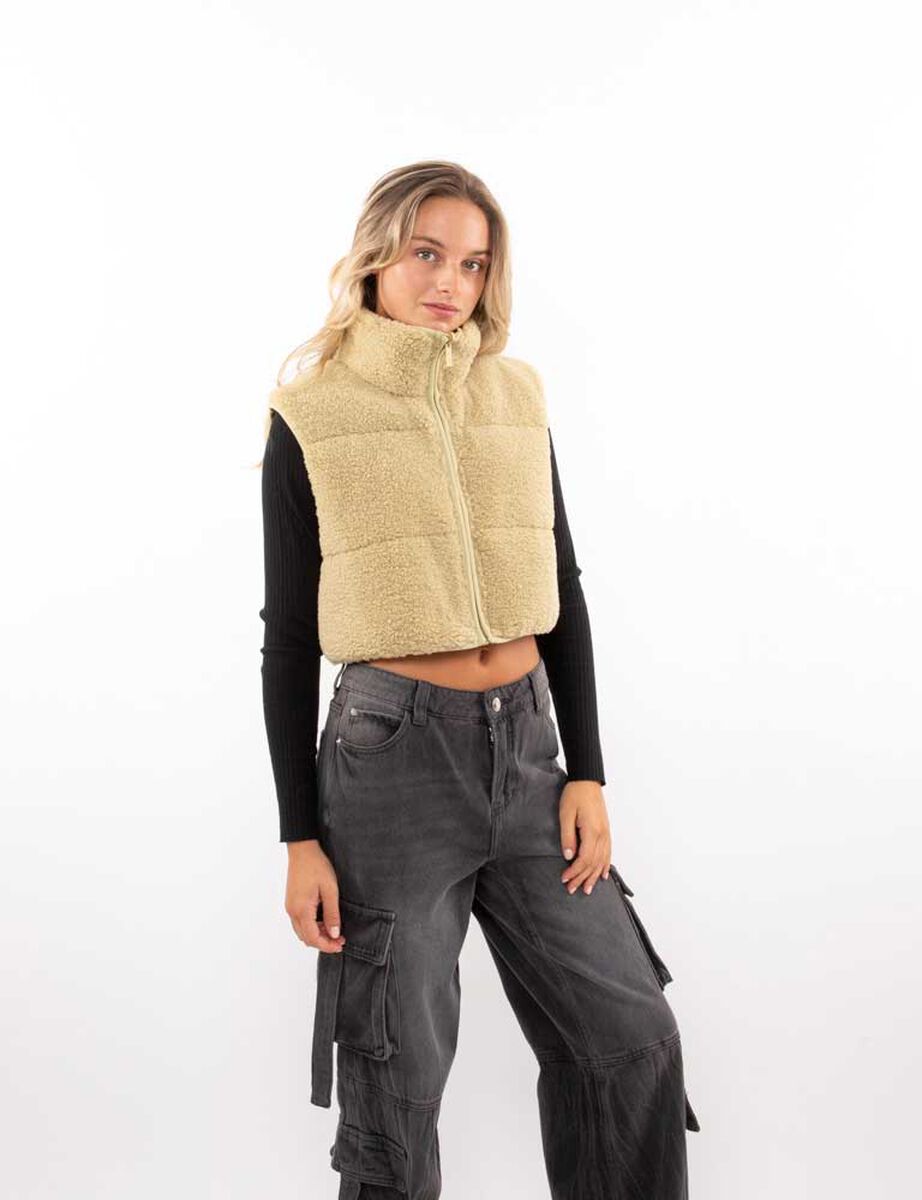 Parka Crop Reversible Chiporro Sin Mangas Mujer Icono