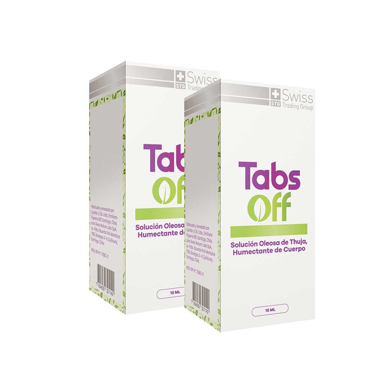 Tabs Off 2 Estuches Con Un Frasco De 15 Ml cada uno