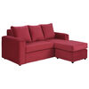 Sofá Seccional Bodevir Cali 3 Cuerpos + 2 Pouf Rojo
