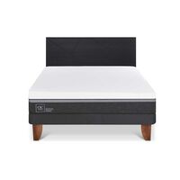 Cama Europea CIC 2 Plazas Ortopedic Advance + Respaldo Villarrica Negro