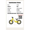 Bicicleta de Equilibrio Convertible Aro 12 y 14 Amarilla