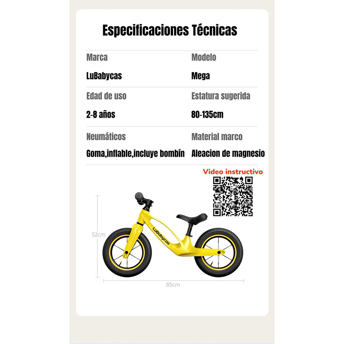 Bicicleta de Equilibrio Convertible Aro 12 y 14 Amarilla