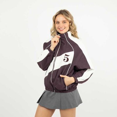 Chaqueta Mujer Icono Burdeo, Crudo, Navy