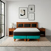 Cama Europea Latam Home 2 Plazas New Top Turquesa + Maderas Altair