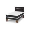 Cama Europea CIC 1,5 Plazas Ortopedic + Respaldo Munich Negro