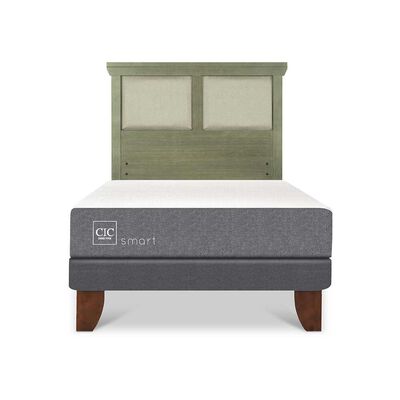 Cama Europea CIC 1 Plaza Smart + Respaldo Torino Olivo