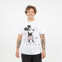 Polera Mickey Mouse Manga Corta Hombre Licencia White