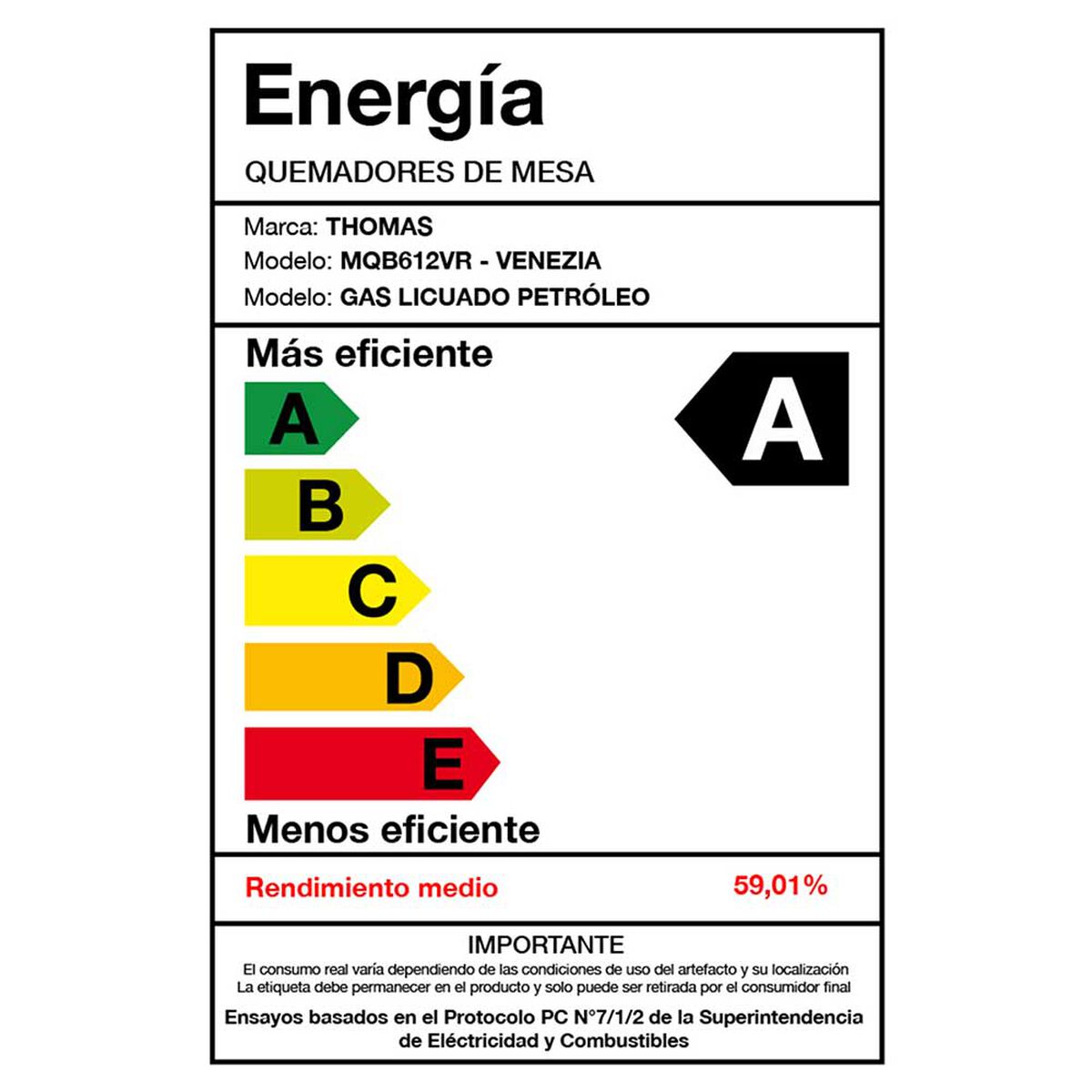 Cocina a Gas Thomas Venezia 5 Quemadores
