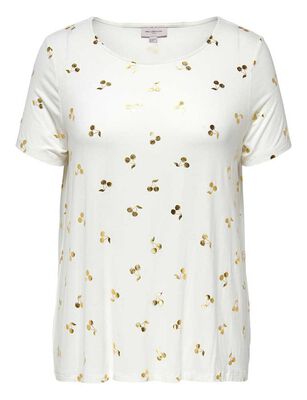 Imagen 1 del producto Polera Estampada Manga Corta Mujer Only Carmakoma Crema, Azul