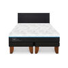 Cama Europea CIC Green Infinity 2 Plazas + 1 Respaldo Villarrica Negro