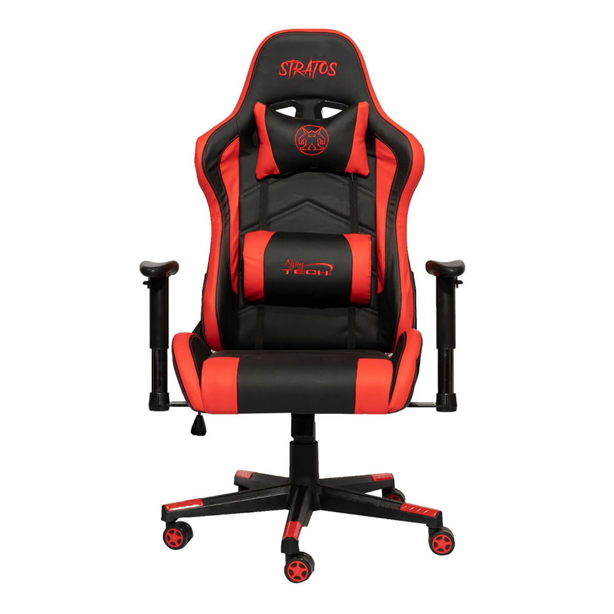 Combo Silla Gamer Njoytech Stratos Roja + Audífonos Over Ear  + Teclado Gamer + Mouse Gamer + Cámara Web + Mousepad + Limpiador